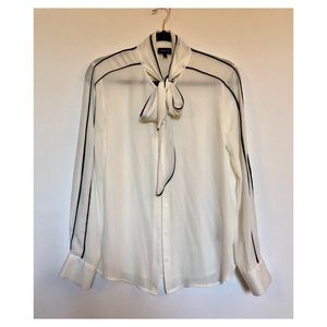 Who What Wear Long Sleeve Tie Neck Blouse